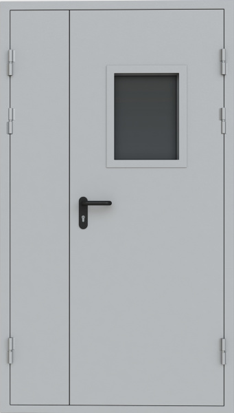 Противопожарная двусворчатая дверь с остеклением 2F71